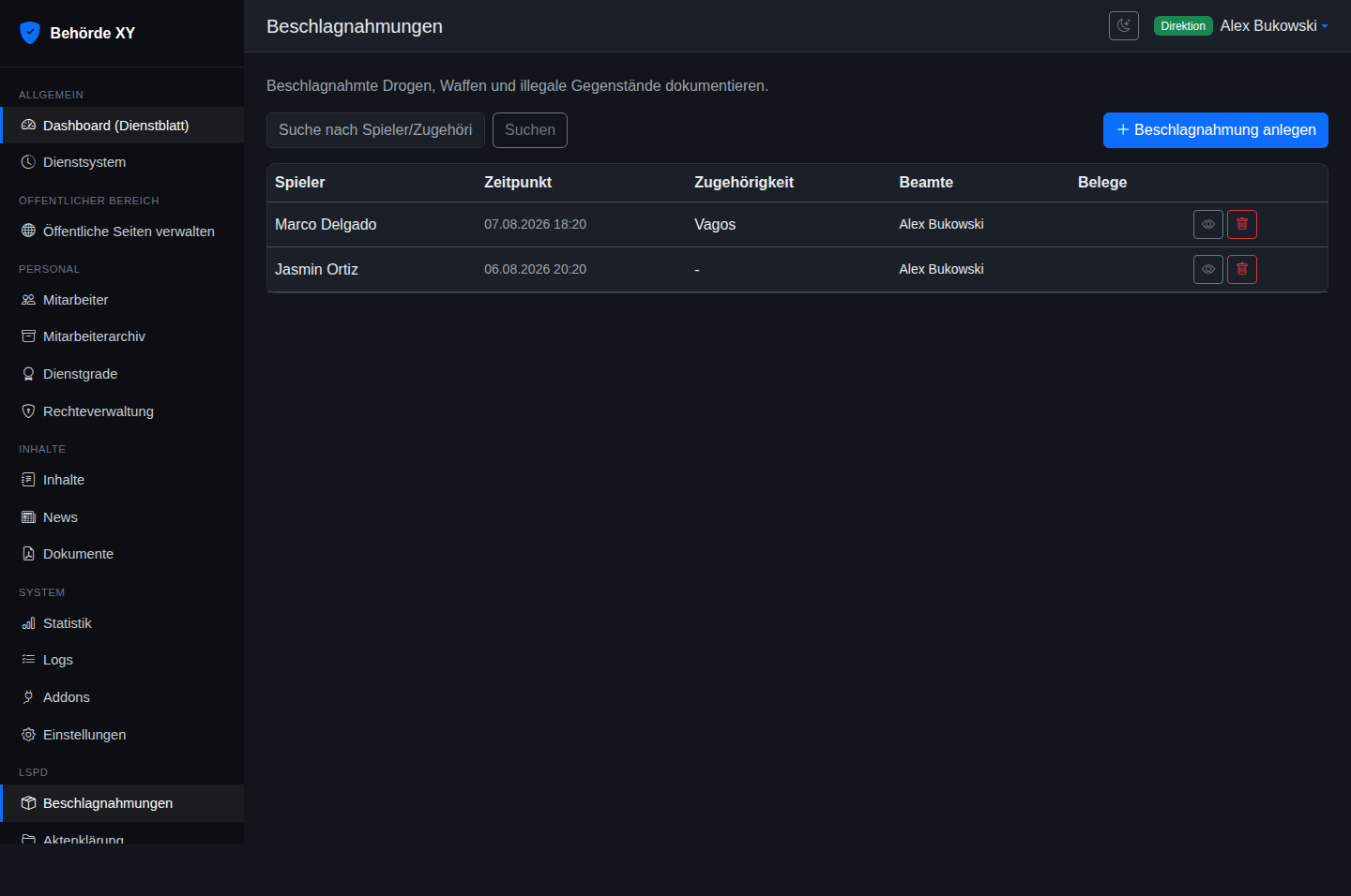 LSPD Addon für Behördensoftware