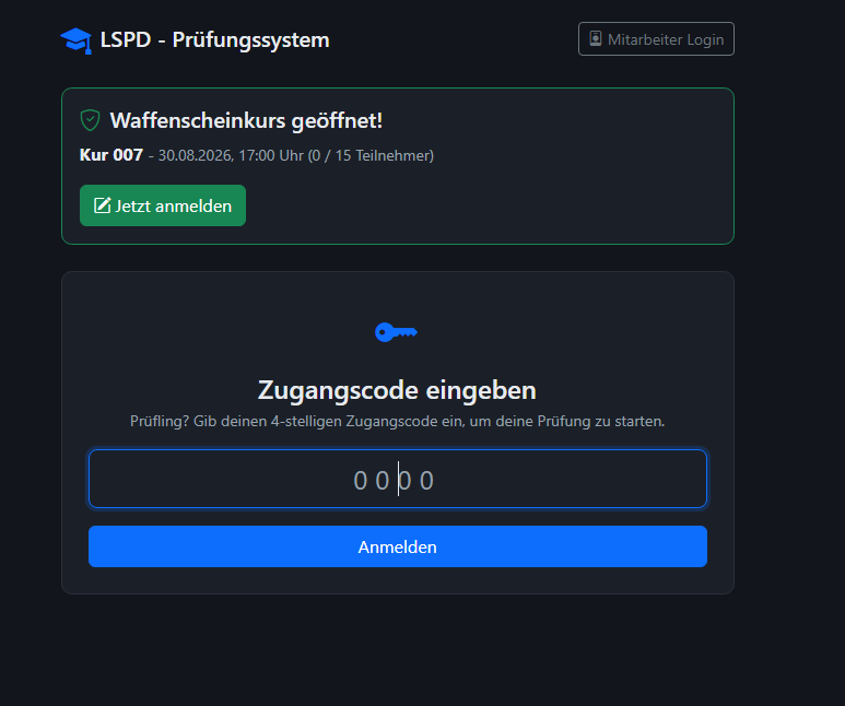 Prüfungssystem Für LSPD oder andere Behörden